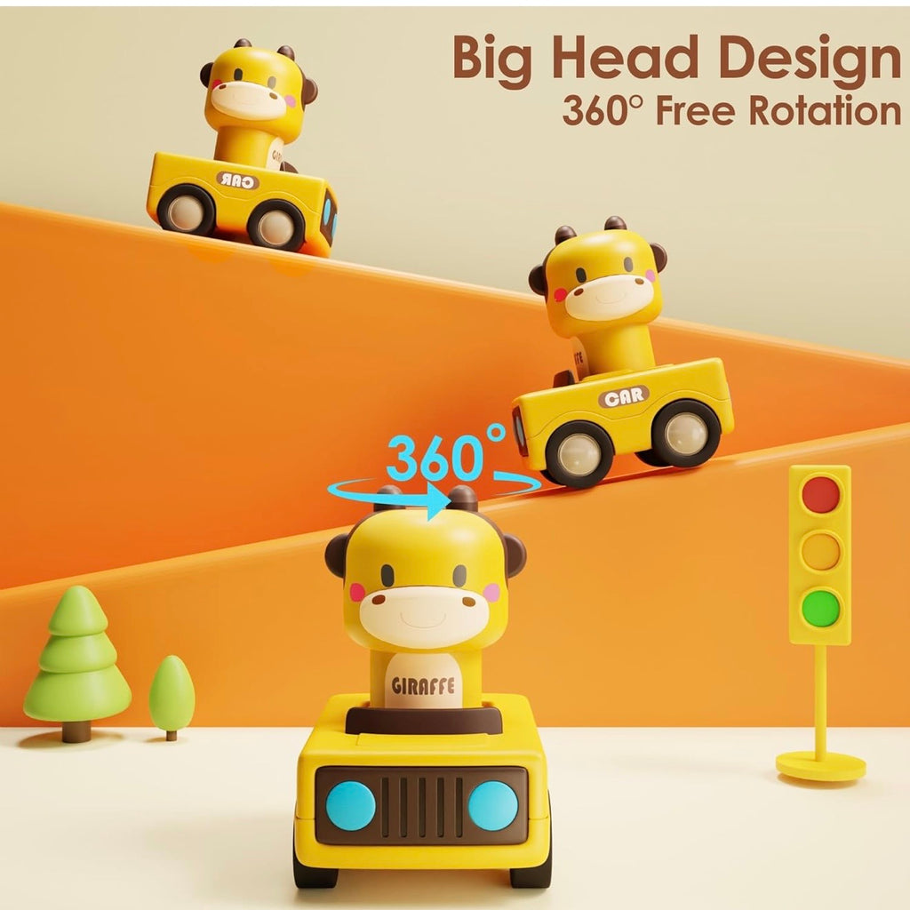 Press to Run Animal Car Toy - 4 pcs