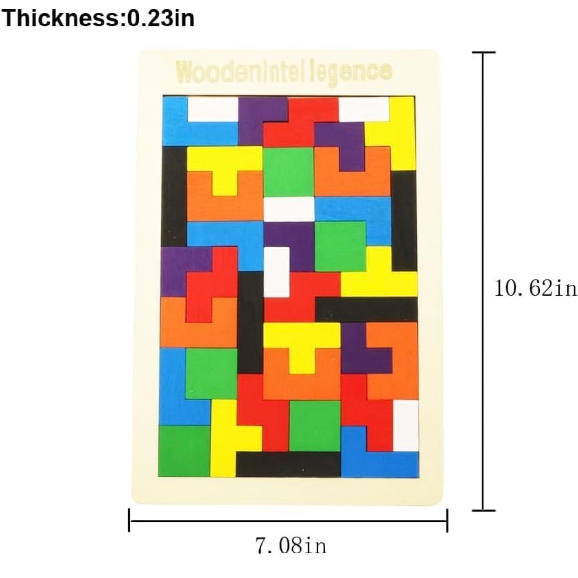 Wooden Tangram Puzzle for Kids 40 Pieces | Montessori Brain Teaser Blocks Game | Educational Wooden Toys for Toddlers | Color & Shape Learning Puzzle Gift for Boys & Girls Christmas Gift