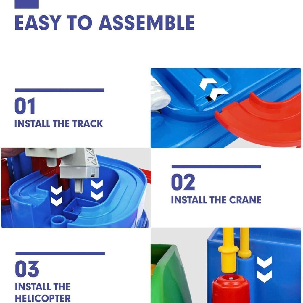 Car Race Track Adventure Toys for 3+ Year Old Boys & Girls, City Rescue Preschool Educational Vehicle Puzzle Playset