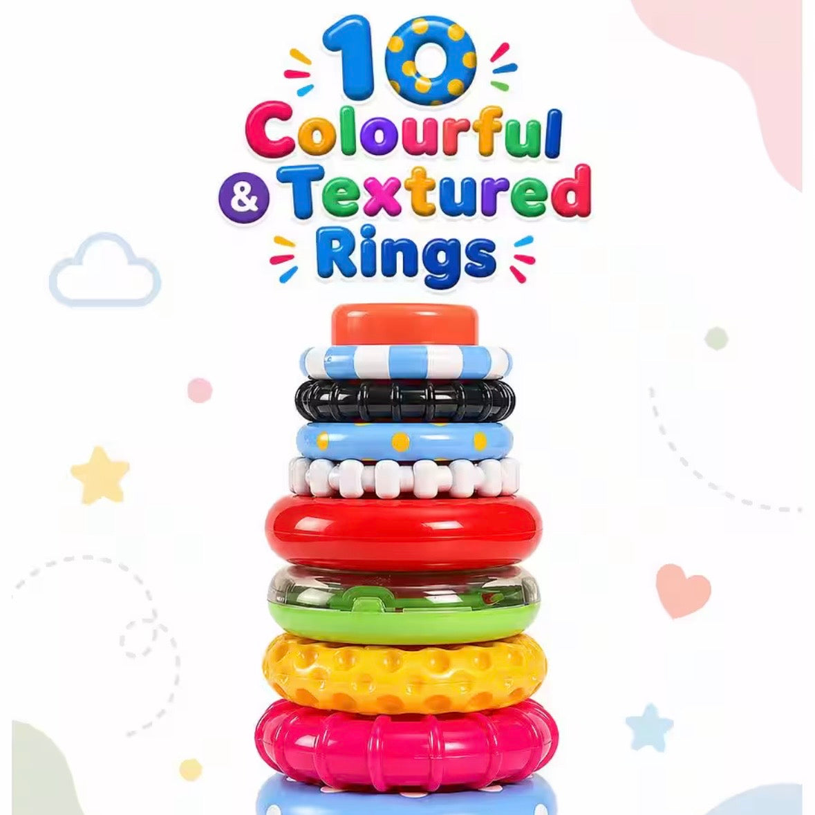 Colourful Stacking Rings - 10 Pcs