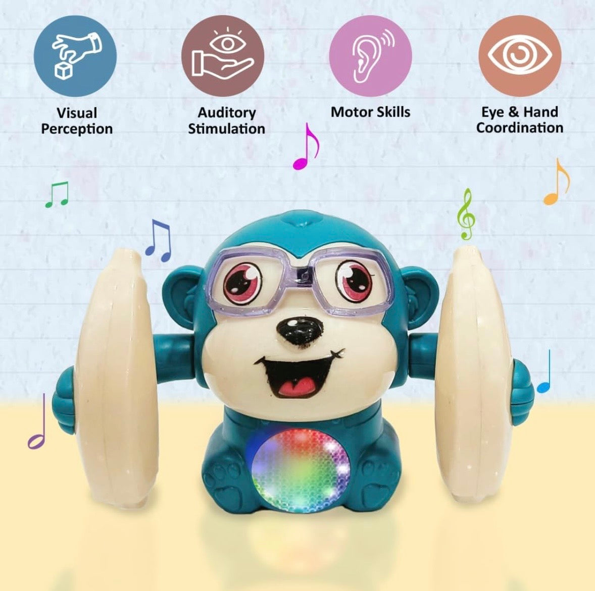 Multicolor Dancing Spinning Monkey musical toy with Light and Sound