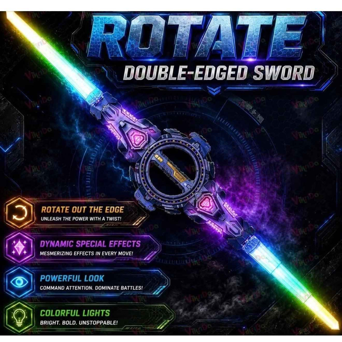 LED Kids Sword Both Side Rotating