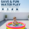 3 Feet Inflatable Kids Pool Bath Pool Tub, Summer Water Fun Bathing Tub Toy for Kids - 34x 10 Inches