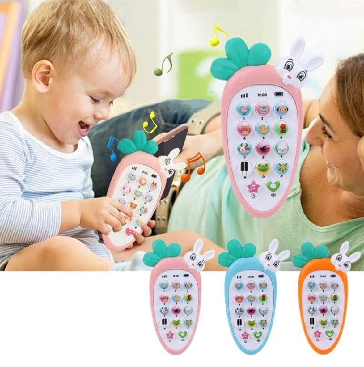 Cute Rabbit Phone toy with Lights & Music for kids babies toddlers
