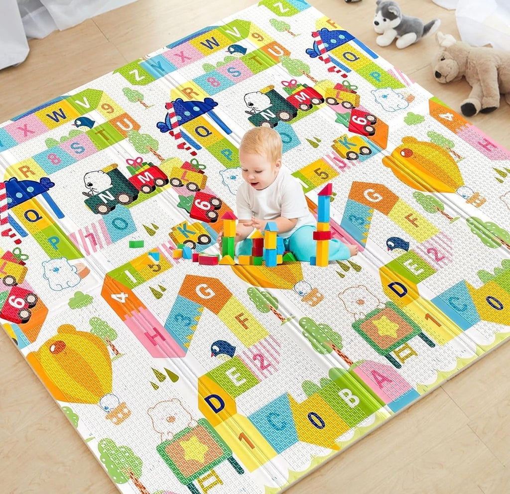 Matplay™️ | Premium Reversible extra large Baby floor mat| Learn & Play mat| Easy to carry and fold