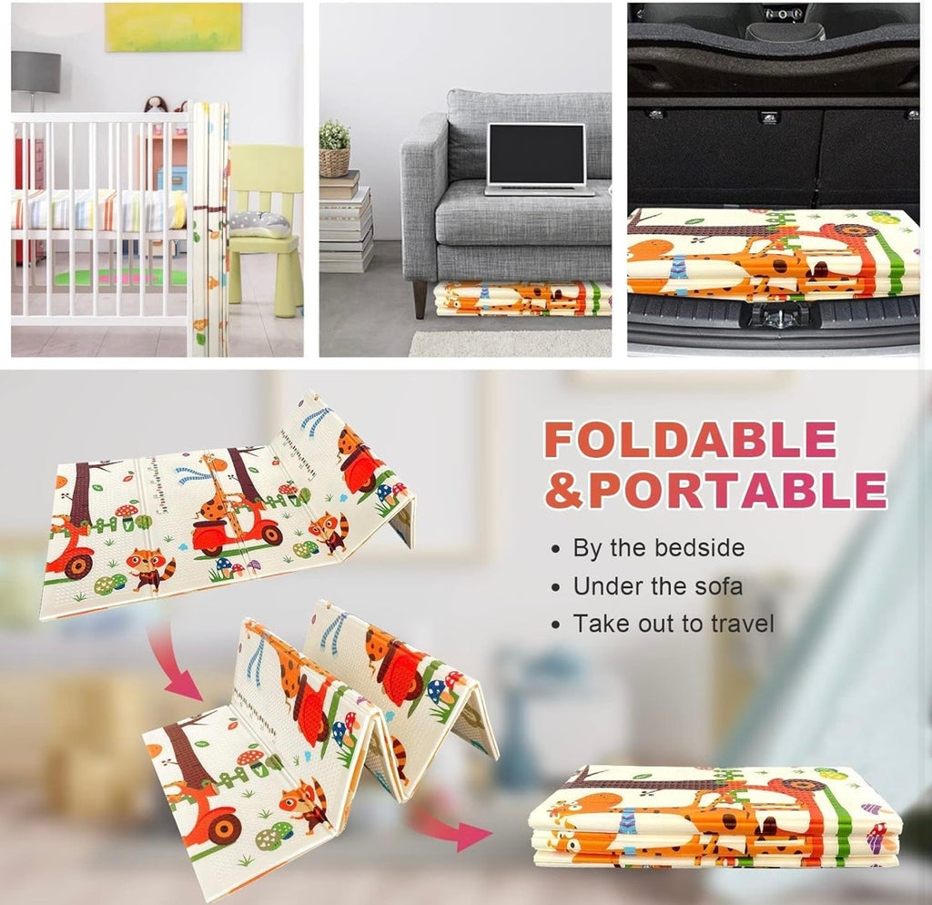 Matplay™️ | Premium Reversible extra large Baby floor mat| Learn & Play mat| Easy to carry and fold