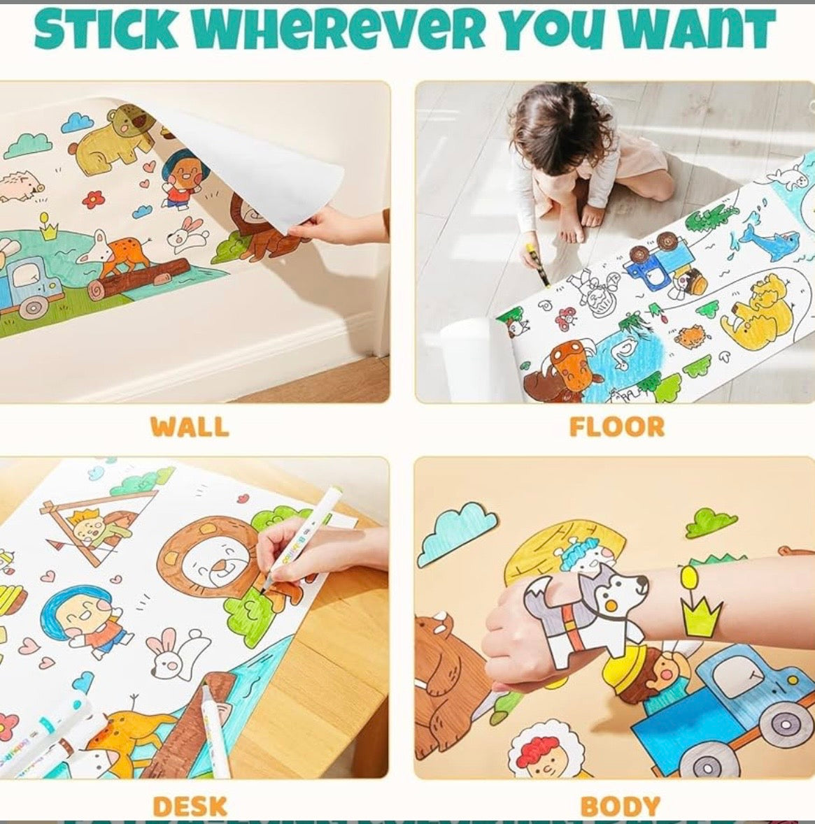 Large Colouring Roll Sheet for Kids - 300 x 30 cms