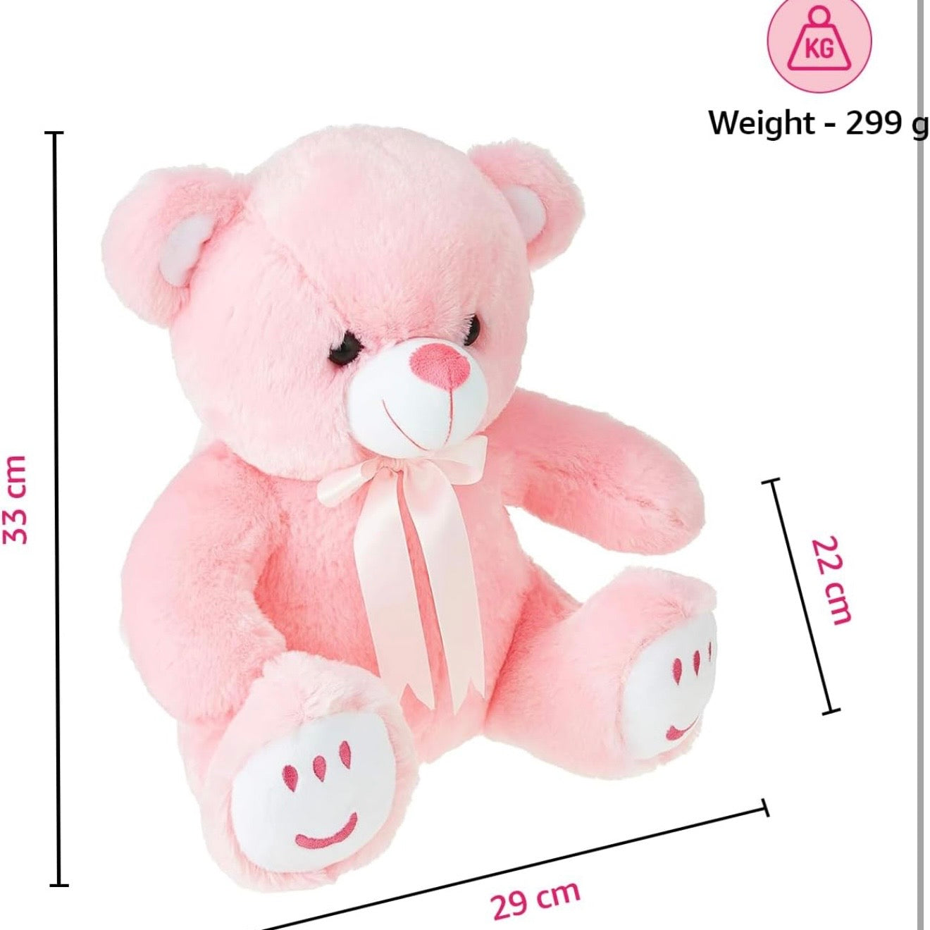Cute Soft Teddy Bear - Plush Pink
