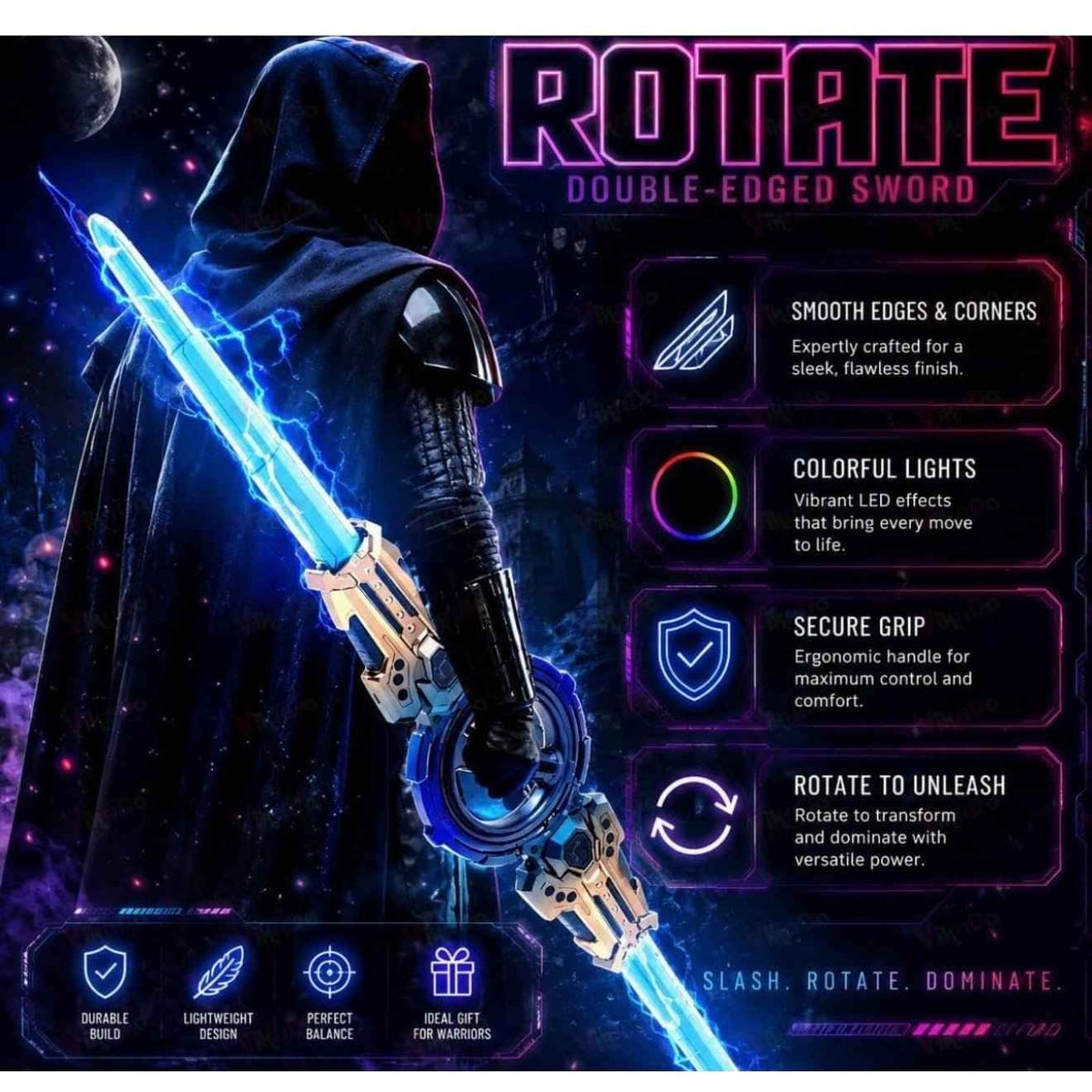 LED Kids Sword Both Side Rotating