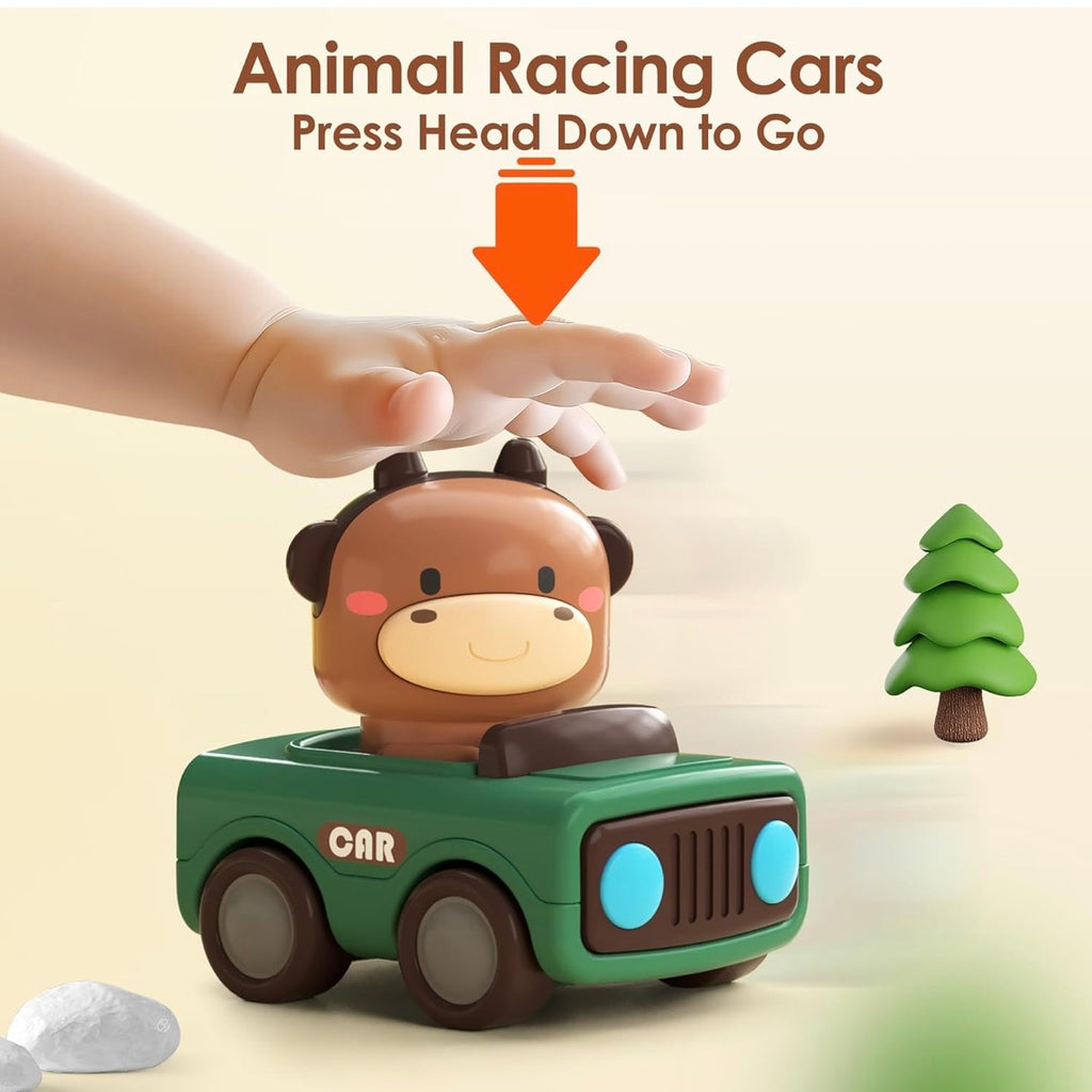Press to Run Animal Car Toy - 4 pcs