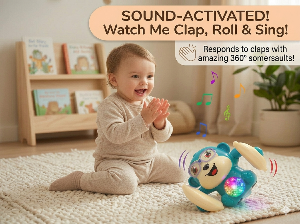 Multicolor Dancing Spinning Monkey musical toy with Light and Sound