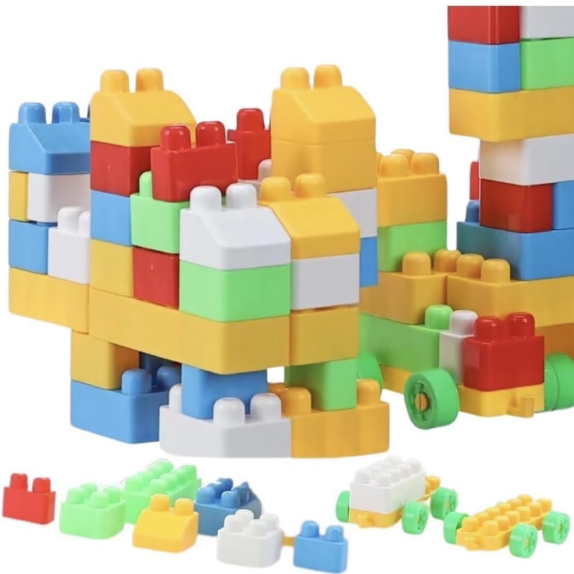 Kid's 80 Pcs Big Mega Sized Blocks Toys Building and Construction Block Set for Children Boys and Girls (Multicolor)