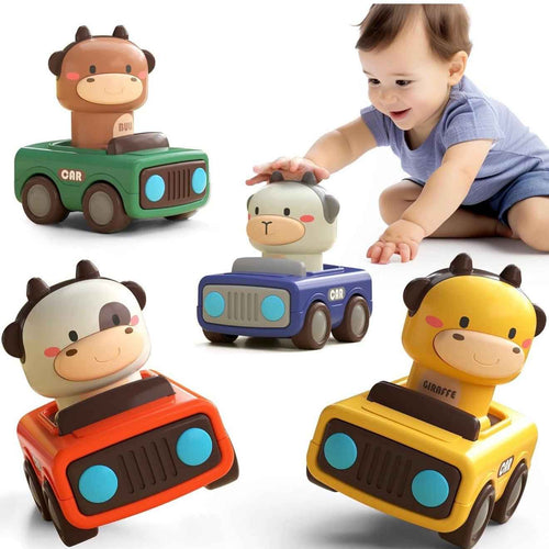 Press to Run Animal Car Toy - 4 pcs