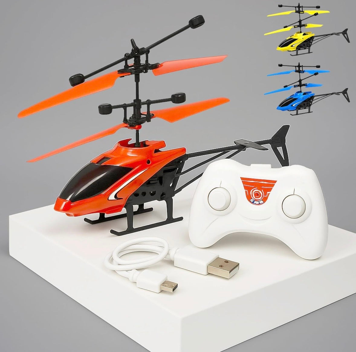     Kids RC helicopter with detailed blades LED lights and durable body
