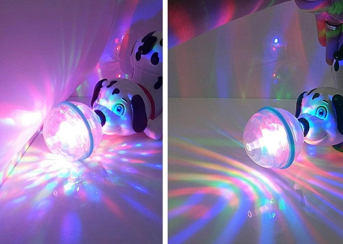 Dancing Dog Toy with music and 3d LED light ball