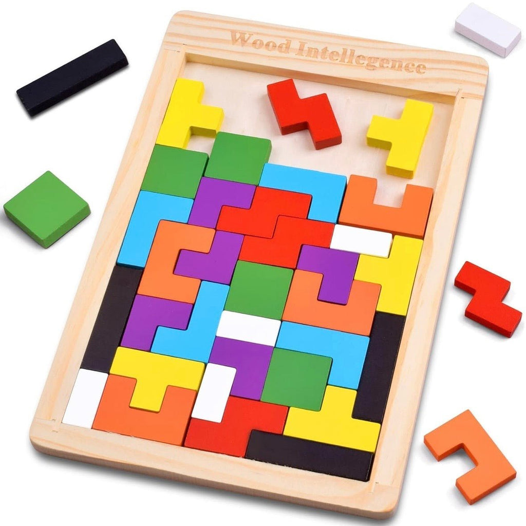Wooden Tangram Puzzle — 40-Piece Montessori Set - mumzlife