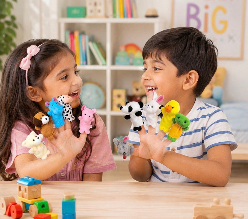 Animal Finger Puppets for Kids – 10 Soft Plush Storytelling Puppets | MumzLife