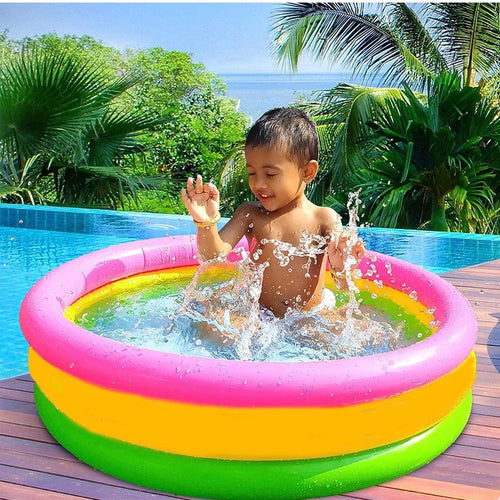 3 Feet Inflatable Kids Pool Bath Pool Tub, Summer Water Fun Bathing Tub Toy for Kids - 34x 10 Inches