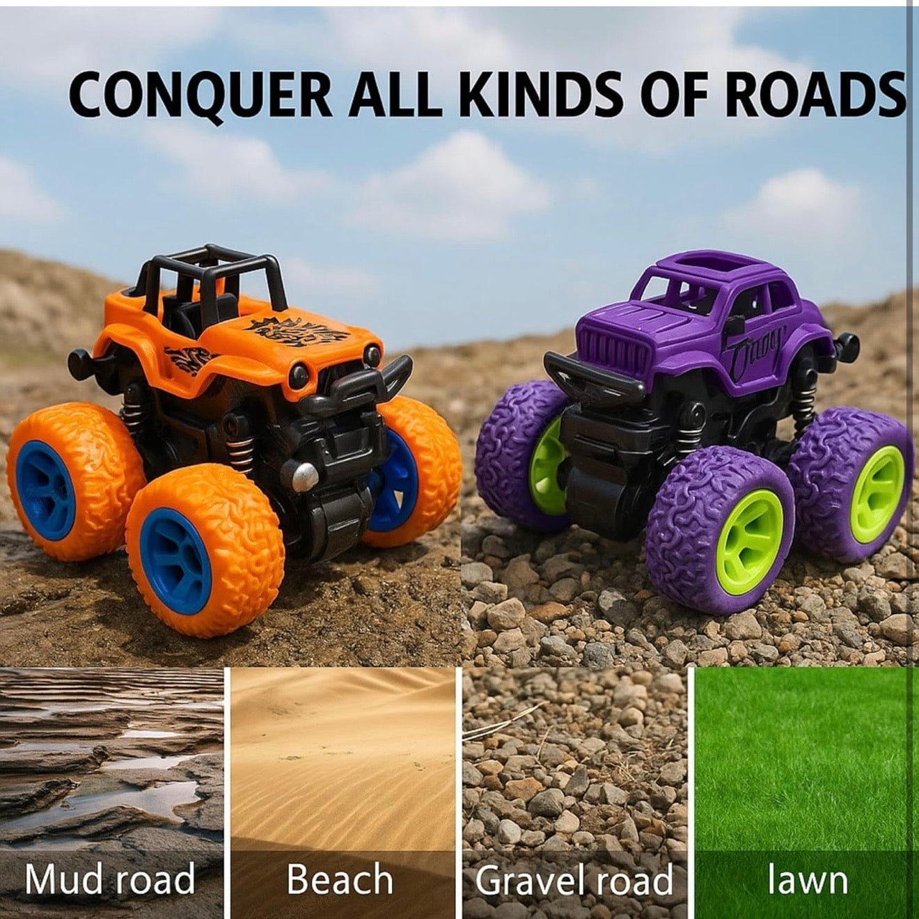 Stunt Monster Truck - Set of 2