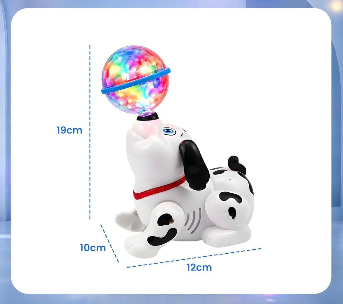 Dancing Dog Toy with music and 3d LED light ball