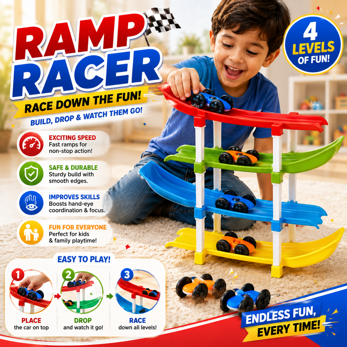 Ramp Racer - 4 level racing track - mumzlife