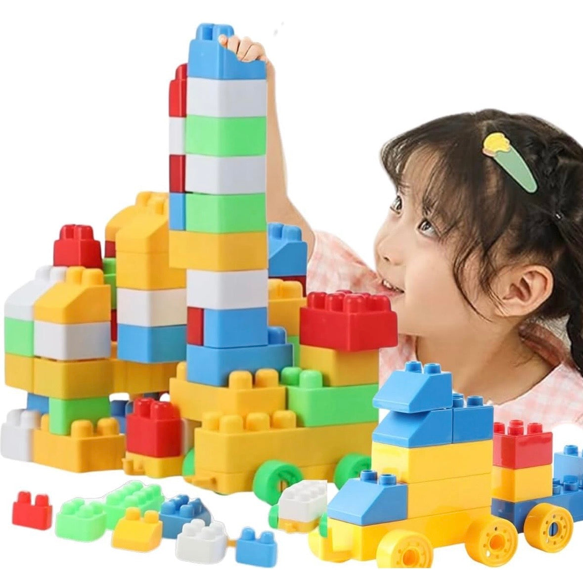 Kid's 80 Pcs Big Mega Sized Blocks Toys Building and Construction Block Set for Children Boys and Girls (Multicolor)