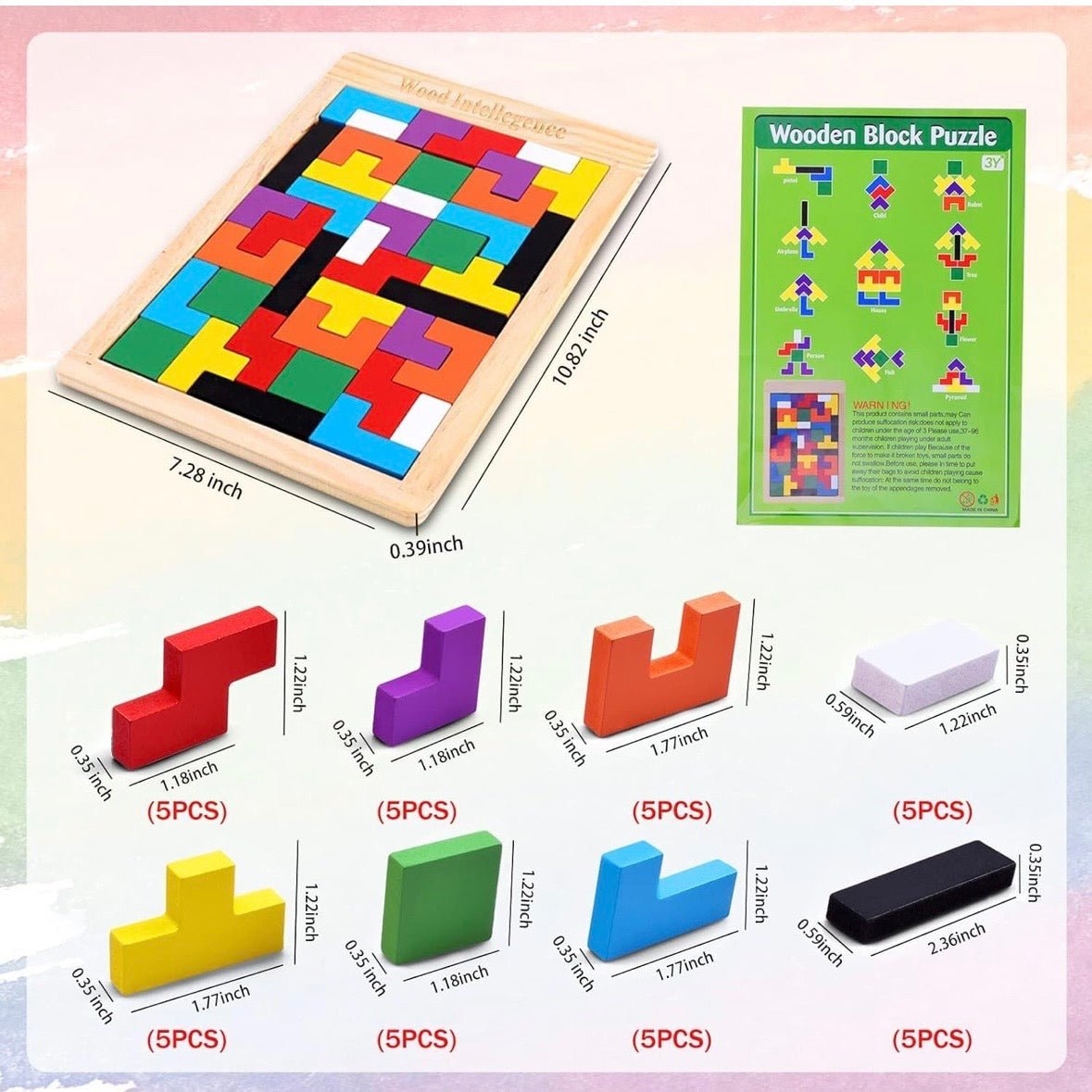 Wooden Tangram Puzzle — 40-Piece Montessori Set - mumzlife