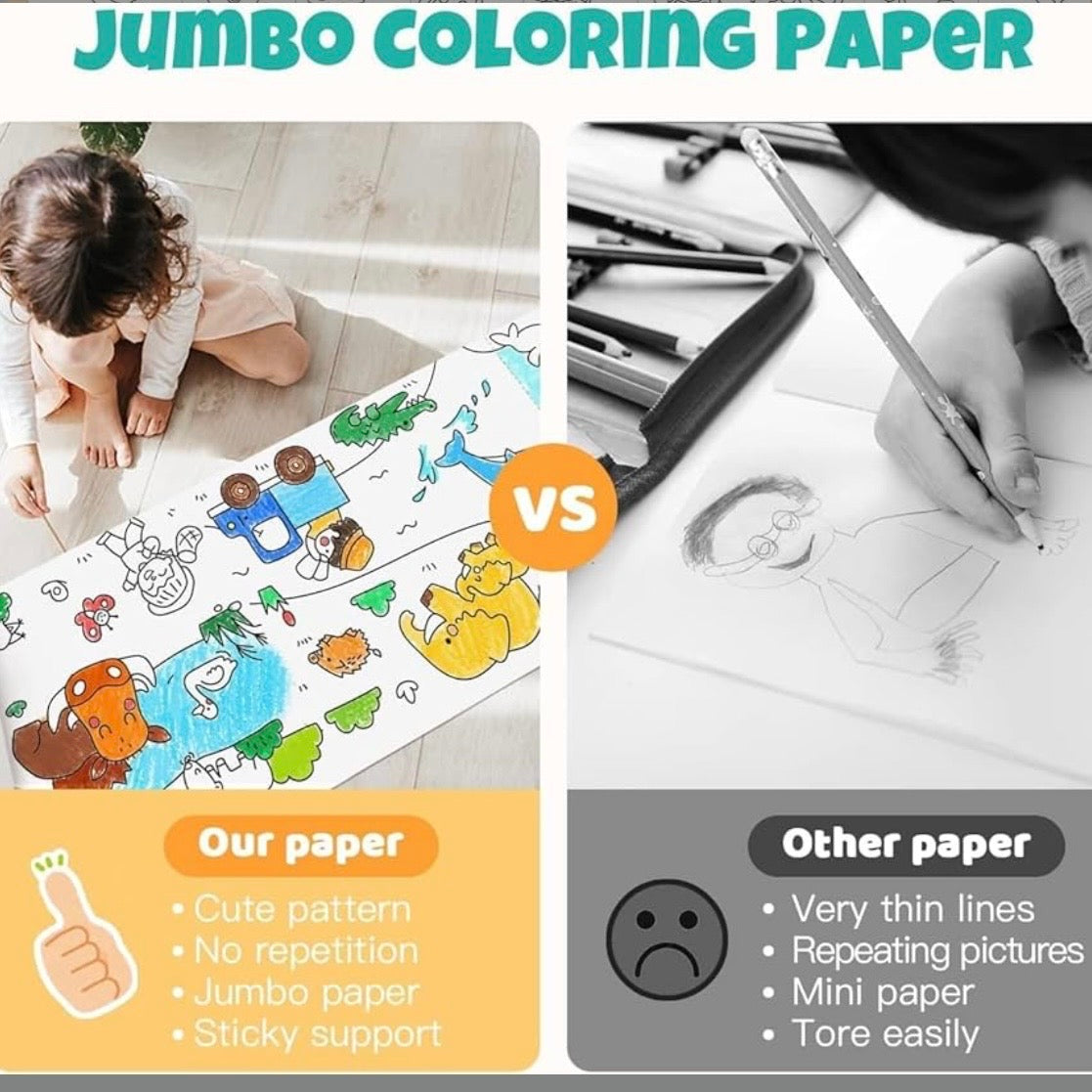 Large Colouring Roll Sheet for Kids - 300 x 30 cms