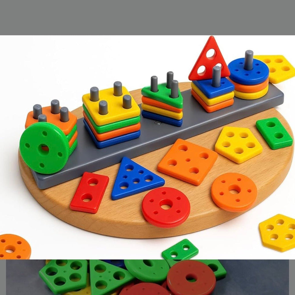 Geometric Shape Sorter Blocks — Stacking & Colour Learning - mumzlife