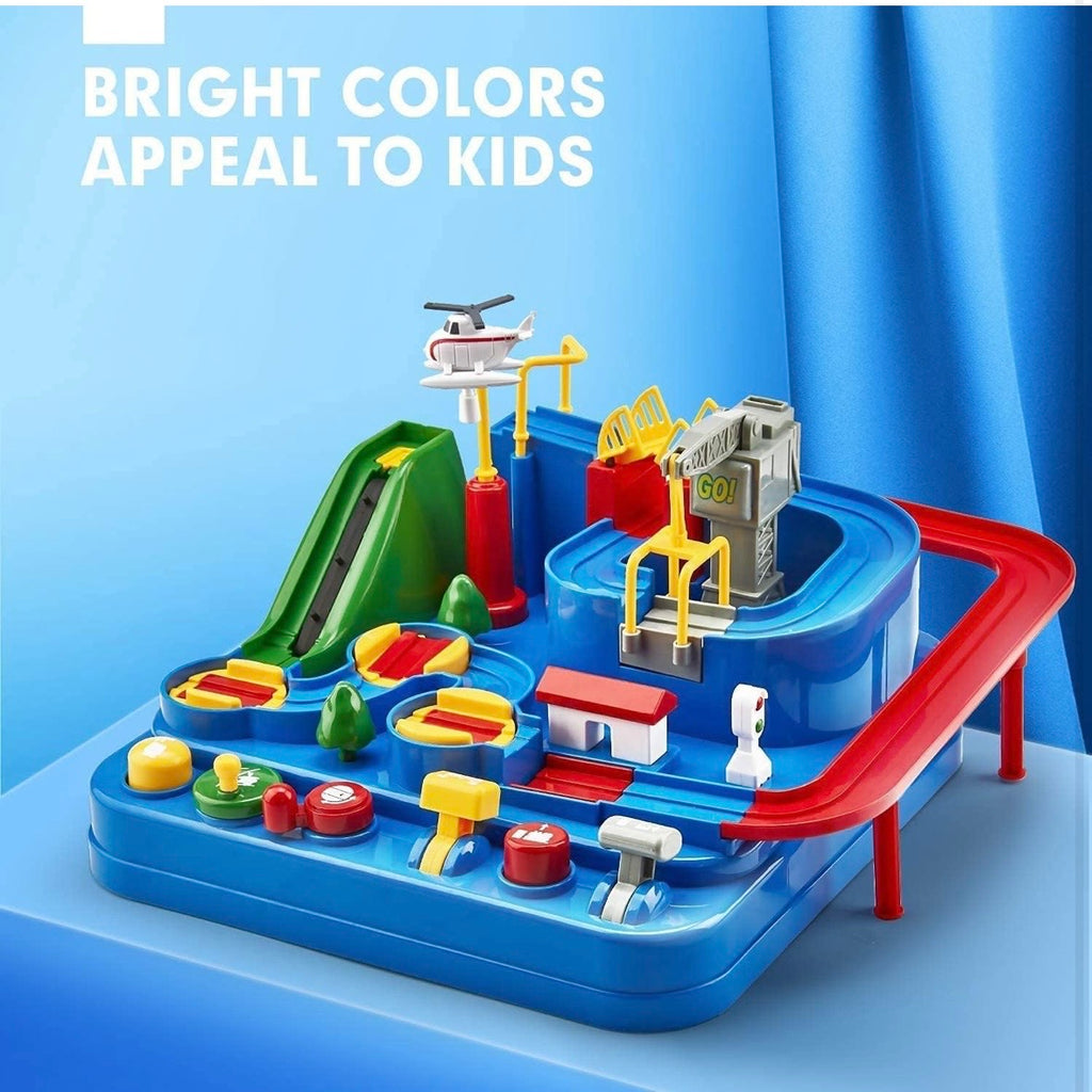 Car Race Track Adventure Toys for 3+ Year Old Boys & Girls, City Rescue Preschool Educational Vehicle Puzzle Playset