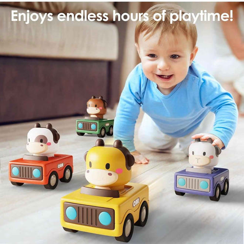 Press to Run Animal Car Toy - 4 pcs