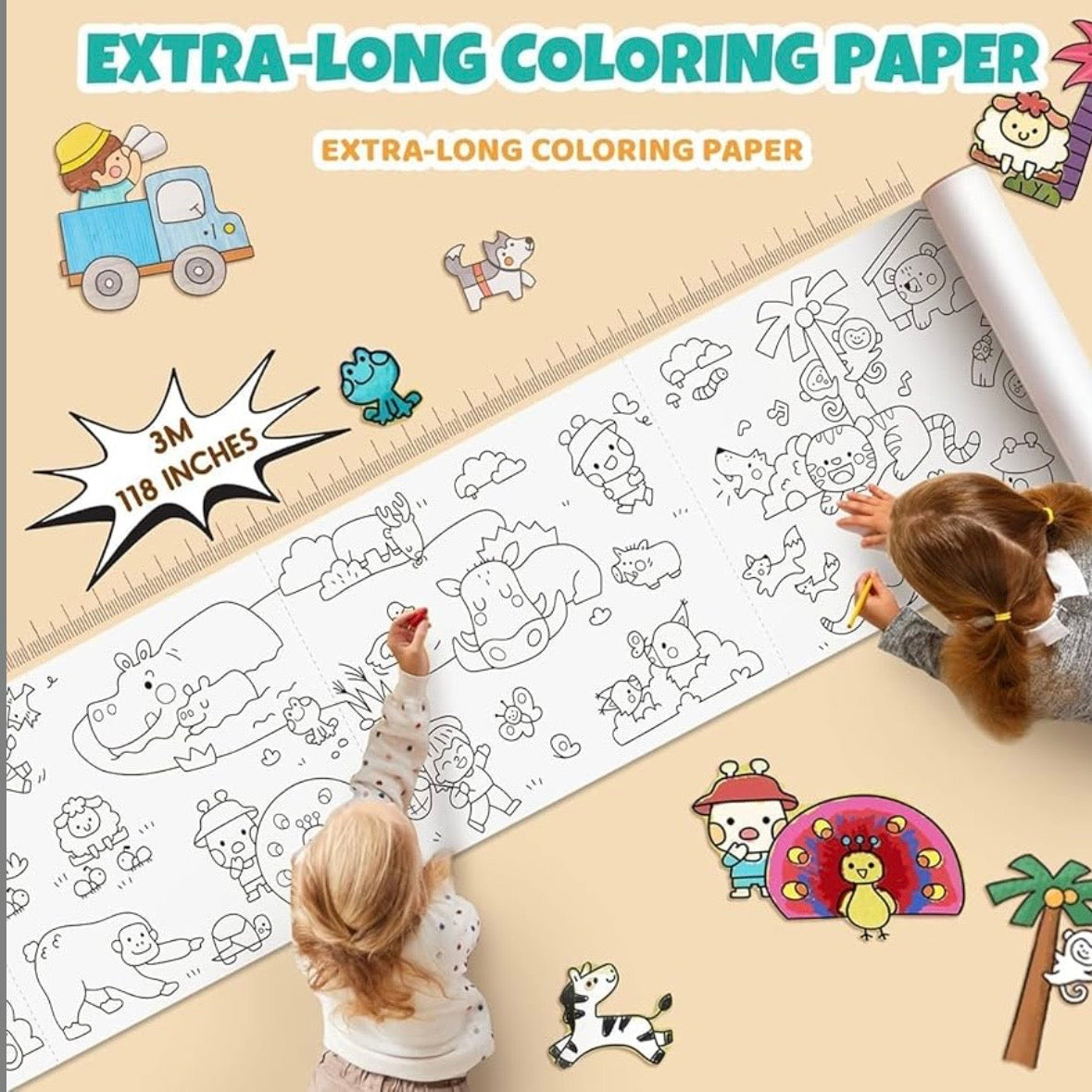 Large Colouring Roll Sheet for Kids - 300 x 30 cms