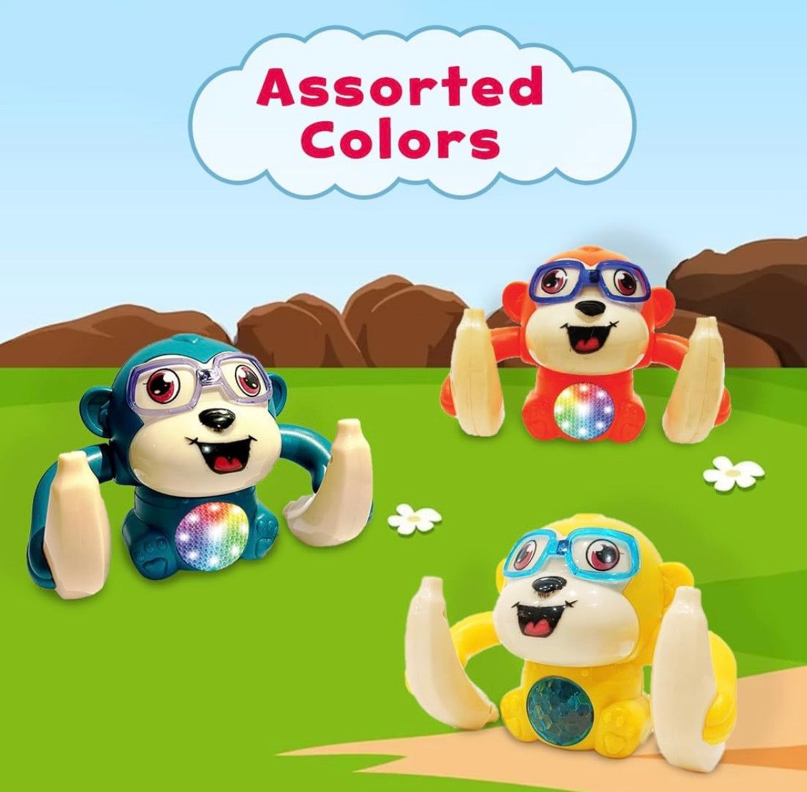 Multicolor Dancing Spinning Monkey musical toy with Light and Sound