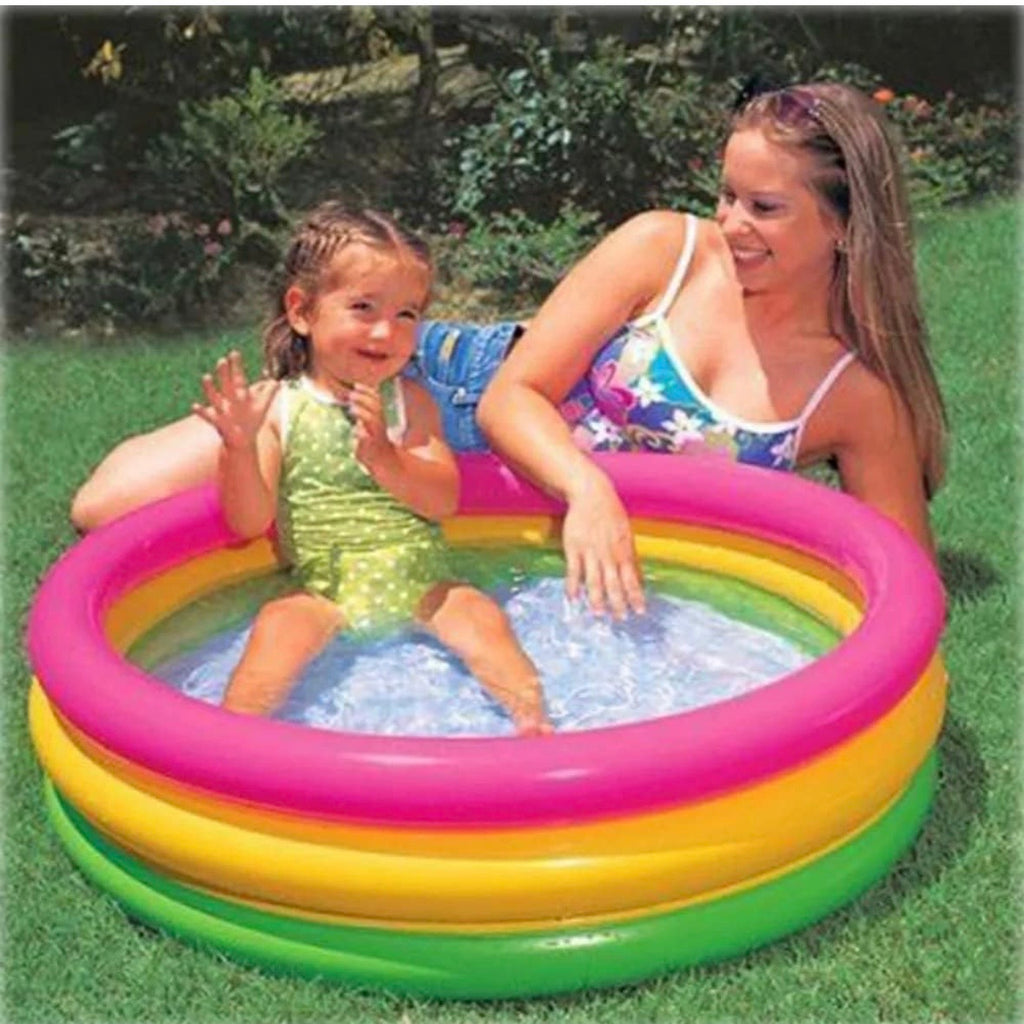 3 Feet Inflatable Kids Pool Bath Pool Tub, Summer Water Fun Bathing Tub Toy for Kids - 34x 10 Inches