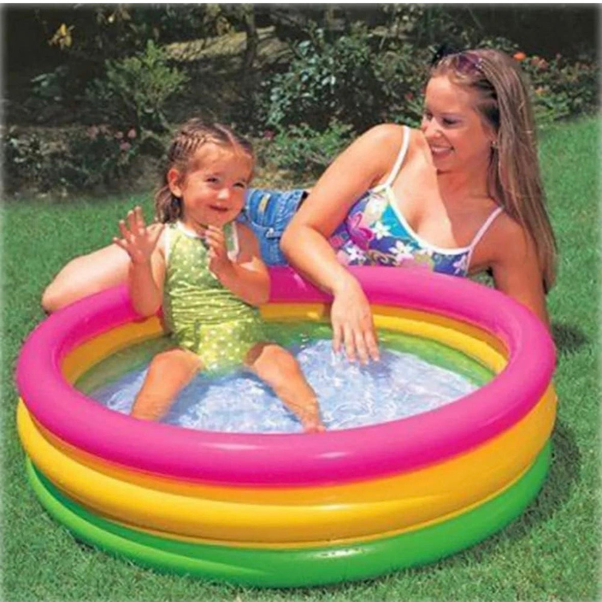 3 Feet Inflatable Kids Pool Bath Pool Tub, Summer Water Fun Bathing Tub Toy for Kids - 34x 10 Inches